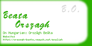 beata orszagh business card