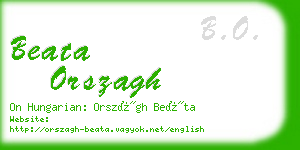 beata orszagh business card